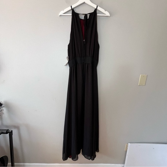 NWT New York and Company Eva Mendez Halter Maxi Formal Dress with Slit Medium - Picture 2 of 12